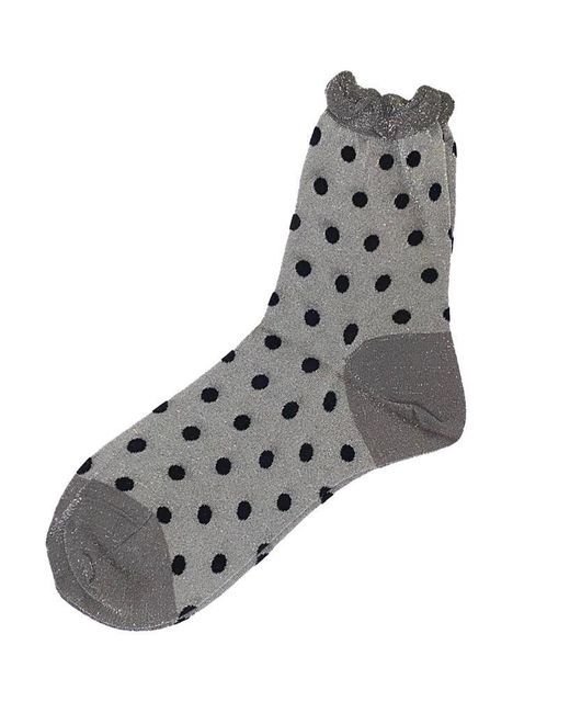 Antipast Gray Glitter Pois Socks