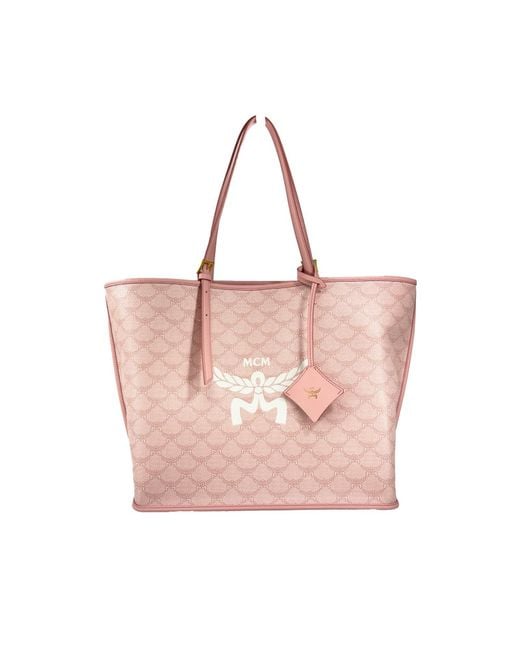 MCM Pink Medium Himmel Shopper Medium Tote Bag