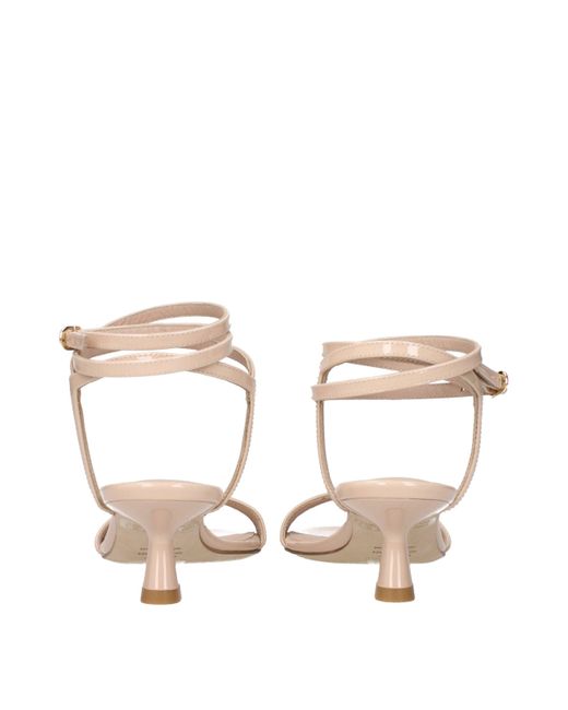 Stuart Weitzman Pink Beige Leather Stiletto Heels Sandals