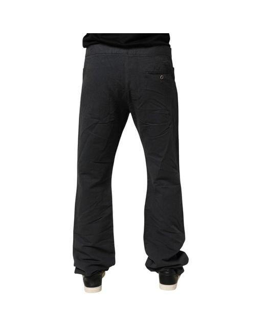 Just Cavalli Black Straight Fit Mid Waist Denim Trouser Jeans Cotton-Elastane for men