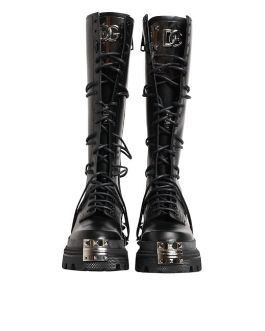 Dolce & Gabbana Black Lace-Up Boots for men