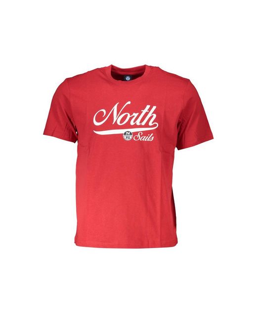 North Sails Red Cotton T-Shirt for men