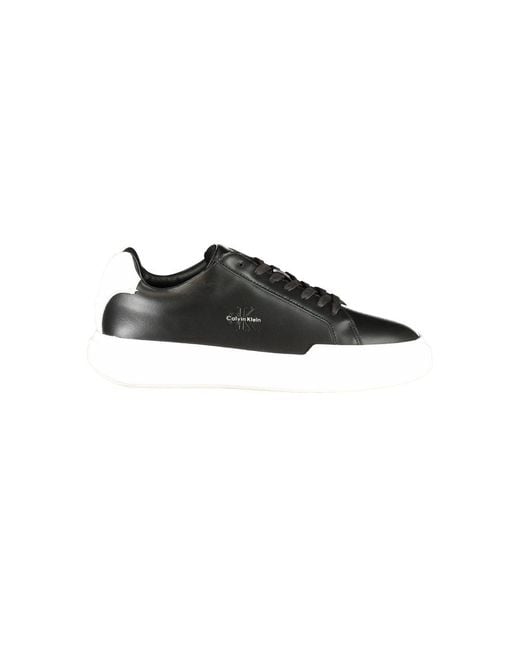 Calvin Klein Black Leather Lowtop Sneakers for men