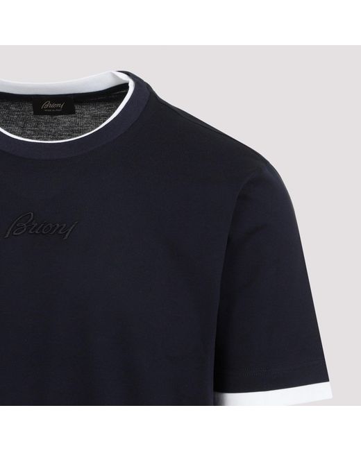 Brioni Navy And White Cotton T for Men | Lyst