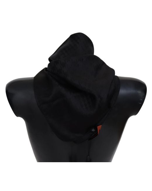 Missoni Black Wool Knit Neck Wrap Shawl Scarf for men