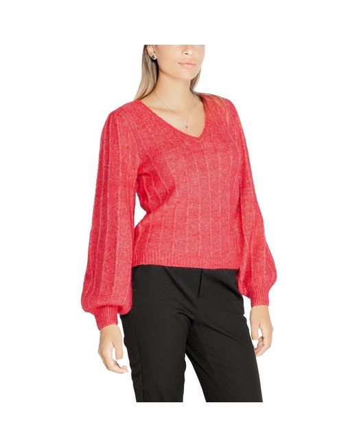 Guess Red Pink Polyester Sweater