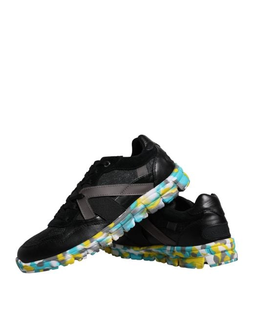 Dolce & Gabbana Green Polyester Low Top Sneakers Shoes for men