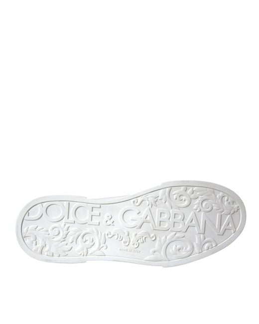 Dolce & Gabbana White Leather Dg Logo Casual Low Top Sneakers Shoes for men