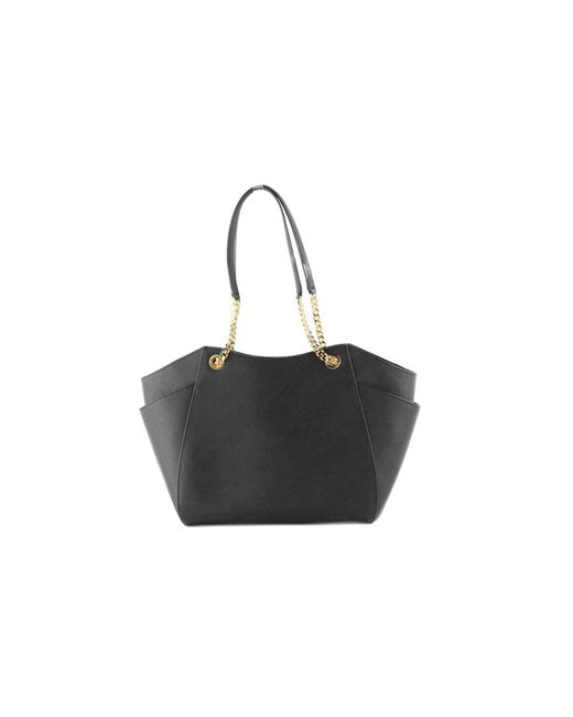 Michael Kors Black Jet Set Large Chain Shoulder Tote Bag