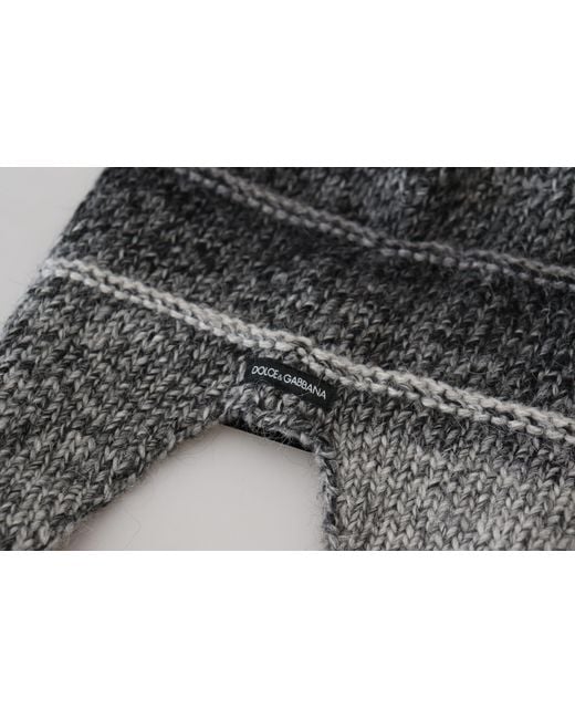 Dolce & Gabbana Black Warm Fleece Ear Flaps Knit Beanie Hat for men