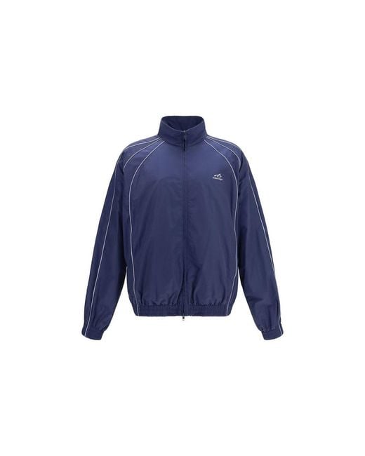 Balenciaga Blue Cotton Shell Jacket for men