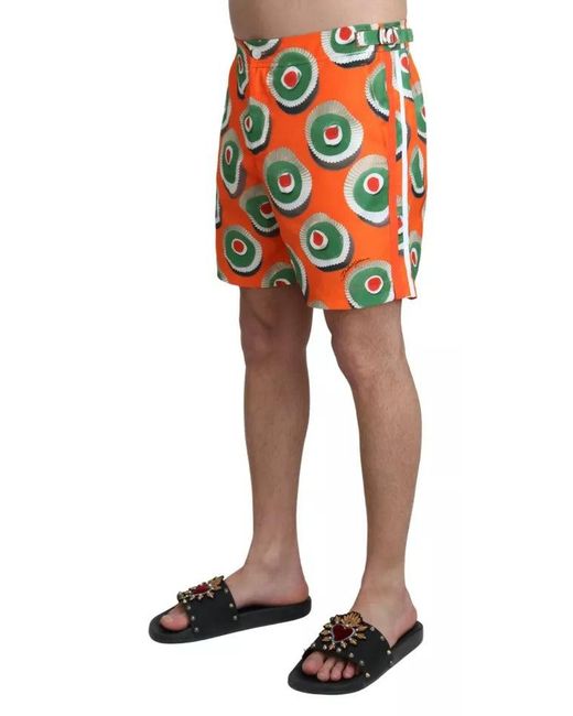 Dolce & Gabbana Black Orange Cupcake Beachwear Shorts Swimwear for men