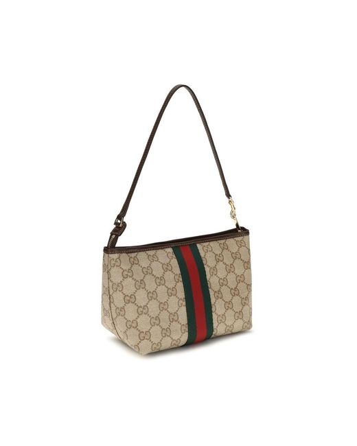 Gucci White Small Pouch With Strap And Web