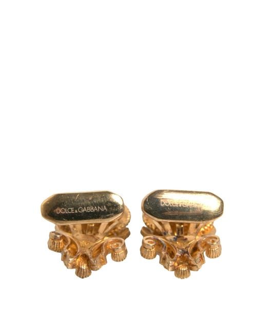 Dolce & Gabbana Brown Tone 925 Sterling Crystal Cufflink for men