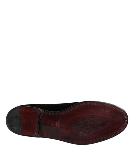 Dolce & Gabbana Black Velvet Slipon Loafer for men
