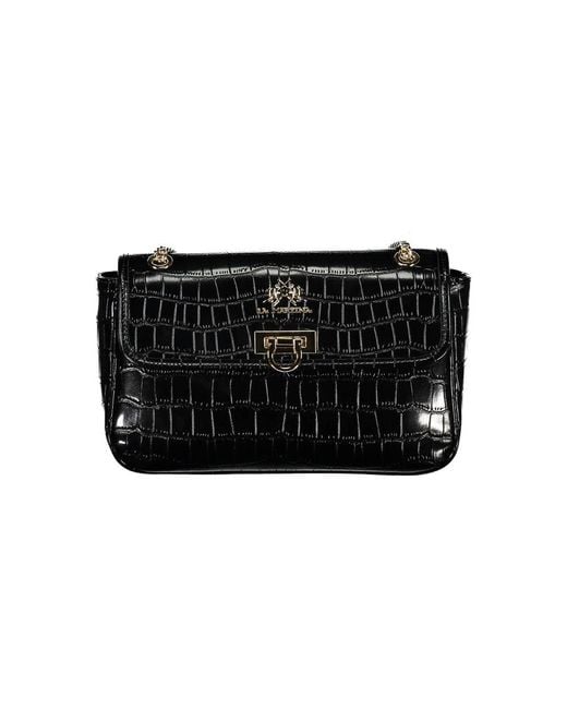 La Martina Black Polyethylene Handbag