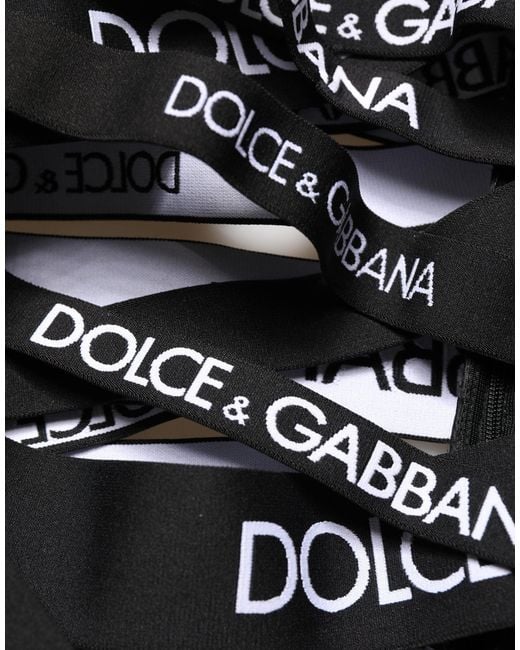 Dolce & Gabbana Black Logo Tape Cut Out Skinny High Waist Pants