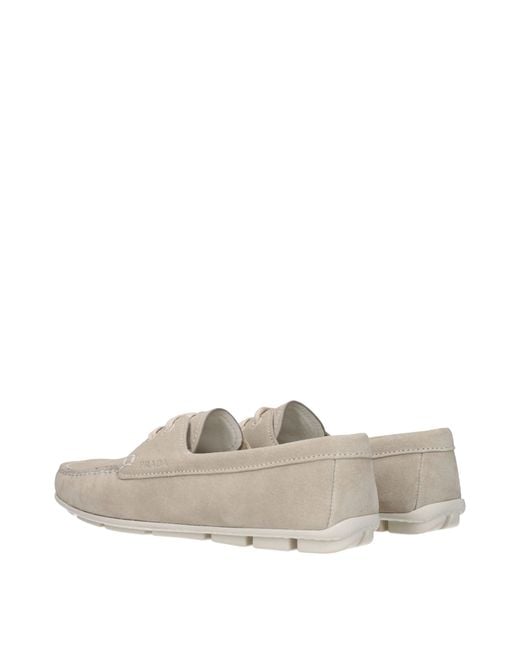 Prada Natural Mocassini Donna Camoscio Grigio/Pomice for men