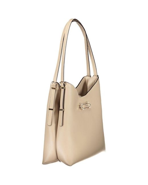 Guess Natural Polyethylene Handbag With Unique Design