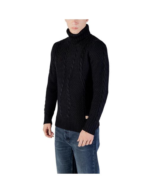 Gianni Lupo Black Marabou Turtleneck for men