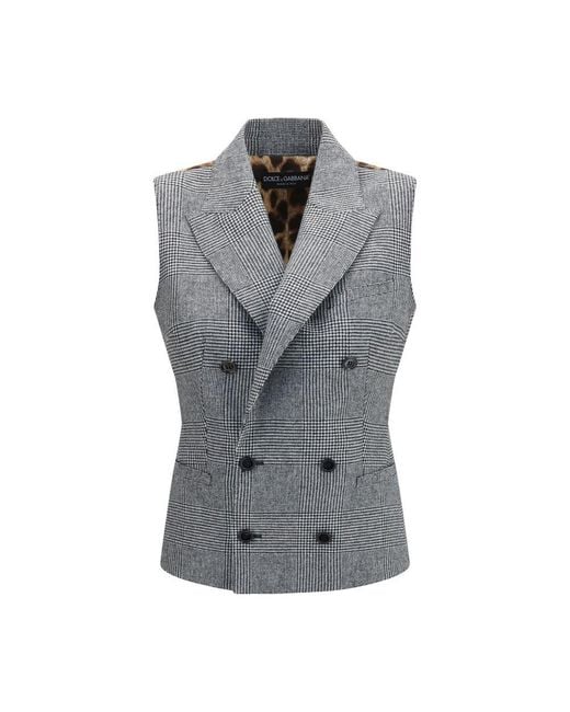 Dolce & Gabbana Gray Wool Oves Aries Waistcoat