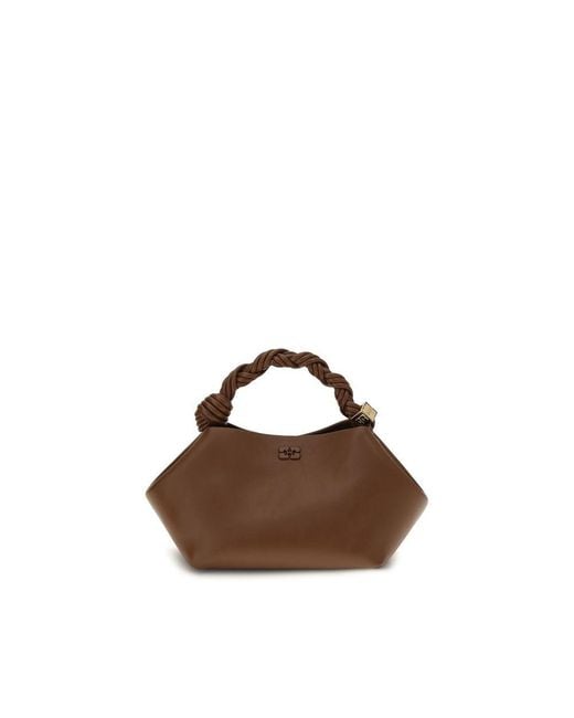 Ganni Brown Recycled Leather Shoulder Bag