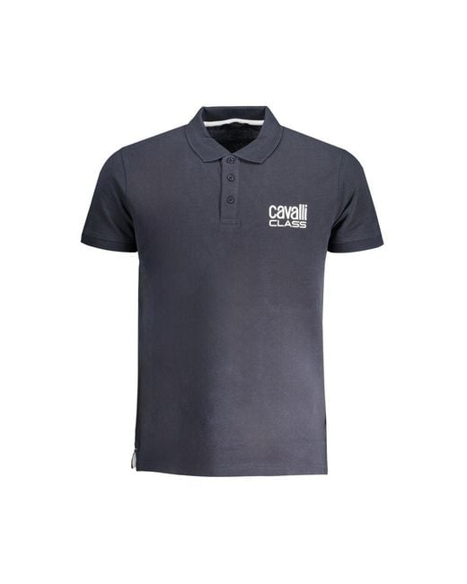 Roberto Cavalli Blue Cotton Polo for men