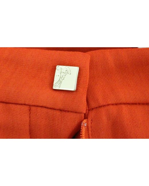 Versace Red Chevron Detail Cropped Pants