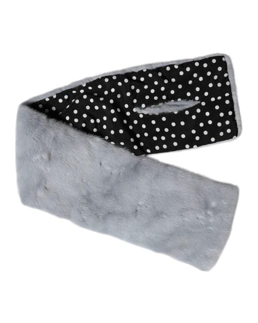 Dolce & Gabbana Gray Powder Mink Fur Neck Warmer Scarf