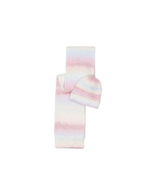 Pieces Pink Multicolor Marabou Beanie