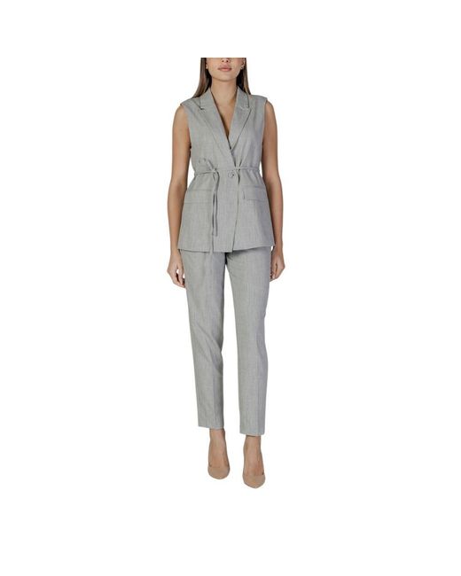 VILA CLOTHES Gray Recycled Polyester Vest