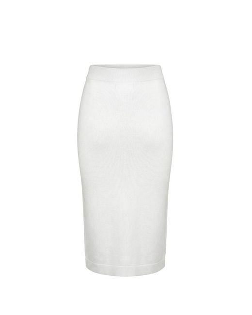 Malo White Cotton Skirt