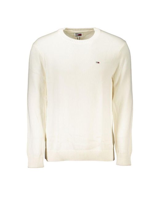 Tommy Hilfiger White Chic Crew Neck Cotton Sweater for men