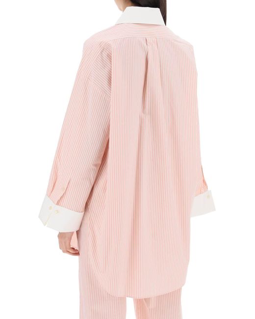 By Malene Birger Pink Camicia A Righe Maye Stile Tunica
