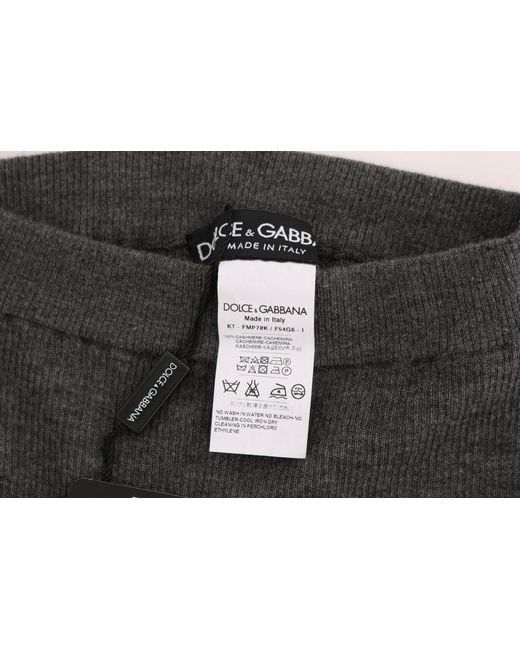 Dolce & Gabbana Black Chic High Waist Cashmere Tights Pants
