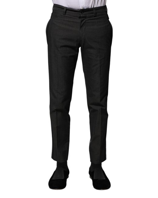 Dolce & Gabbana Black Straight Trousers for men