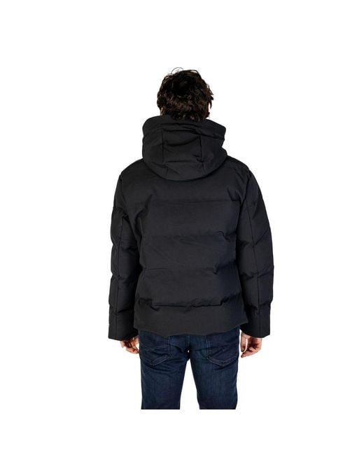 Replay Black Polyamide Coat for men