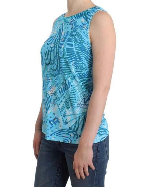 John Galliano Printed Top Blue Sig11879-3