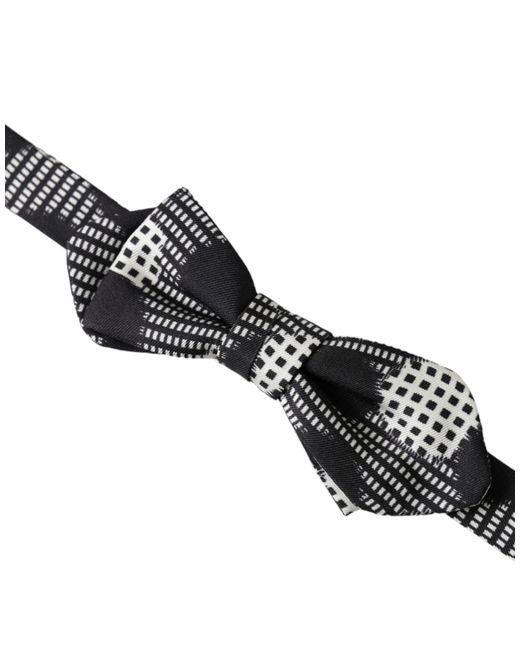 Dolce & Gabbana White Silk Polka Dot Adjustable Neck Papillon Bow Tie for men