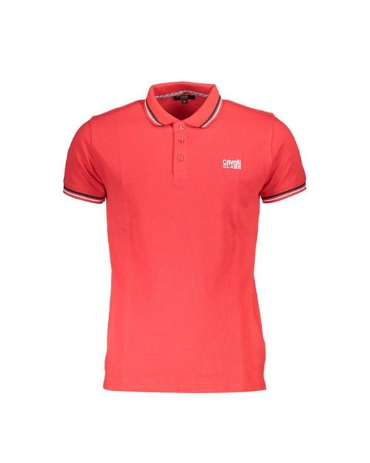 Roberto Cavalli Red Cotton Polo for men