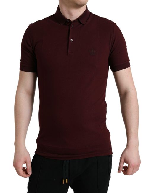 Dolce & Gabbana Red Elegant Cotton Polo T-Shirt for men