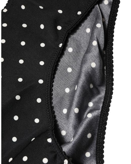 Dolce & Gabbana Black Polka Dots Mid Waist Brief Panty Underwear