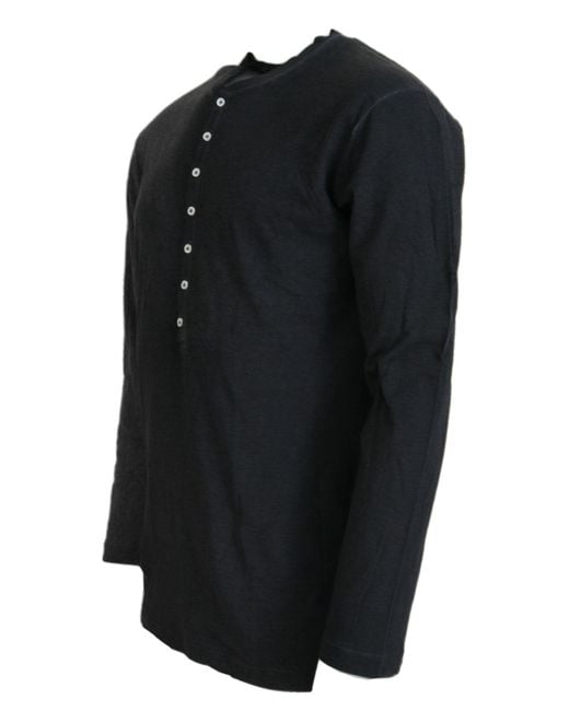 DSquared² Blue Cotton Linen Long Sleeves Pullover Sweater for men