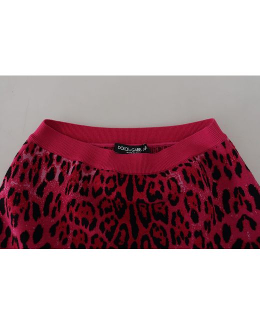 Dolce & Gabbana Red Chic High Waist Leopard Mini Skirt