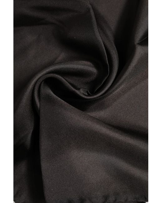 Dolce & Gabbana Black Brown Dg Crown Silk Square Men Foulard Scarf for men