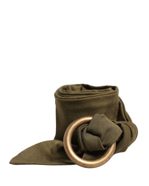 Ermanno Scervino Multicolor Army Green Cotton Round Buckle Waist Belt