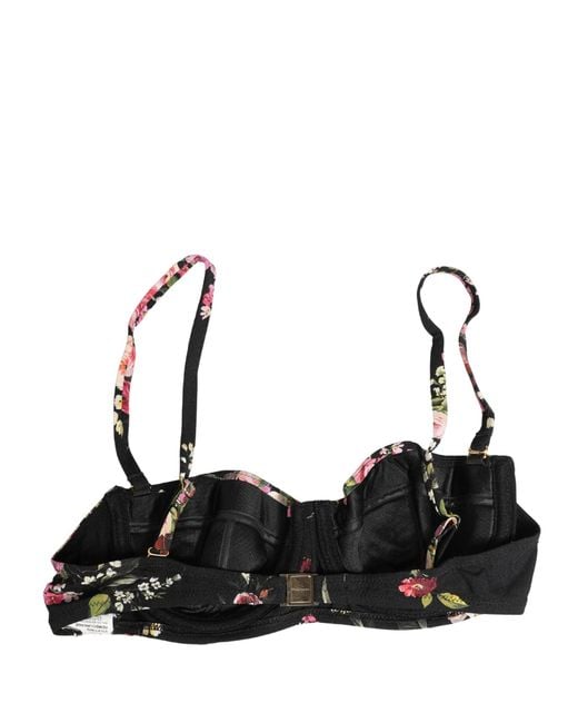 Dolce & Gabbana Black Floral Padded Balconnet Bra Underwear