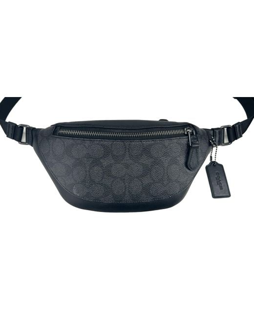COACH Black Warren Mini Signature Fanny Belt Bag