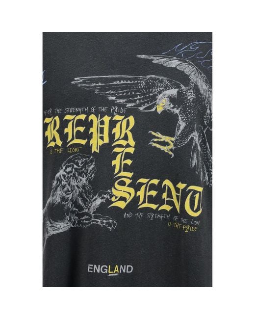 Represent Blue Black Cotton T for men