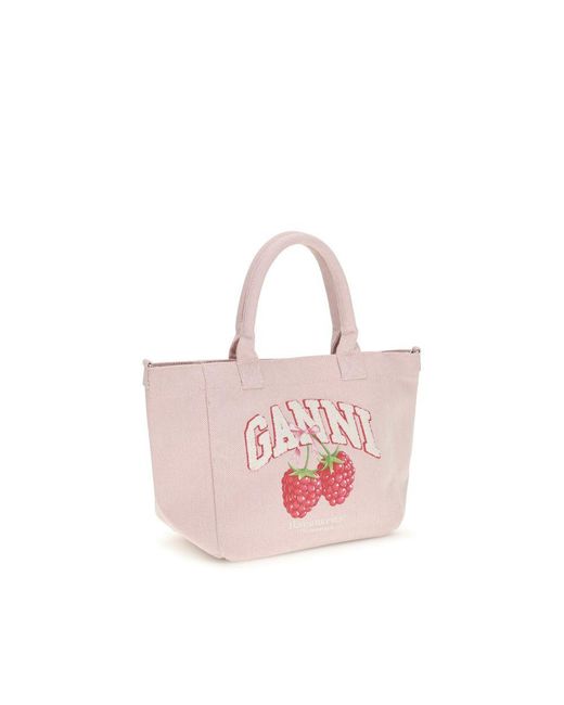 Ganni Pink Multicolor Recycled Polyester Shoulder Bag